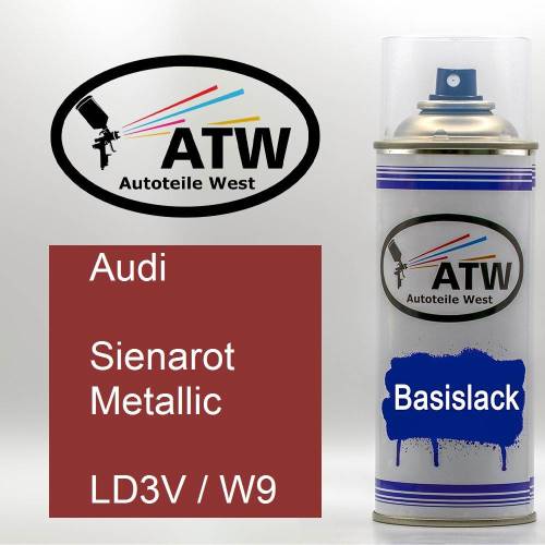 Audi, Sienarot Metallic, LD3V / W9: 400ml Sprühdose, von ATW Autoteile West.